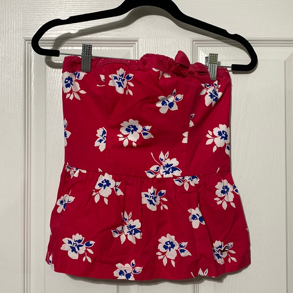 Hollister medium halter top with lace trim